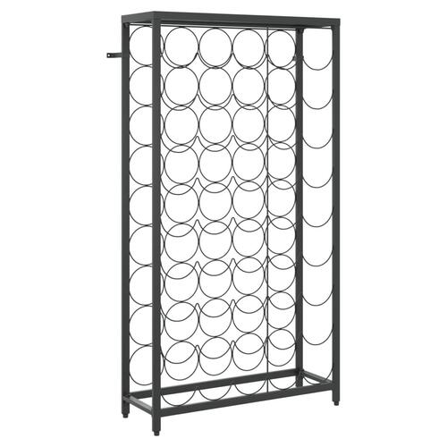 Vinreol til 45 flasker 54x18x100 cm smedejern sort