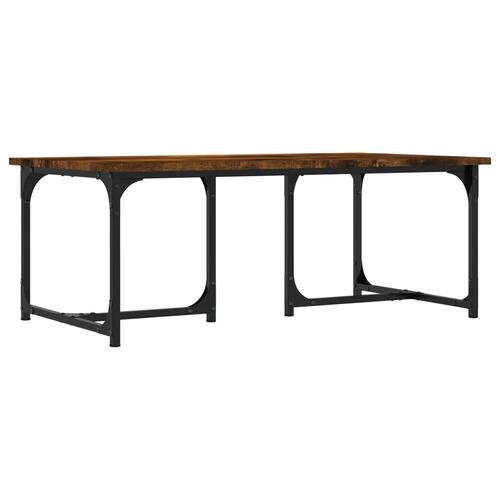 Sofabord 90x50x35 cm konstrueret træ røget egetræsfarve