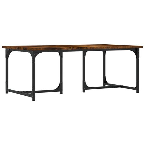 Sofabord 90x50x35 cm konstrueret træ røget egetræsfarve