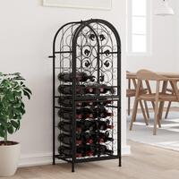 Vinreol til 41 flasker 45x36x120 cm smedejern sort