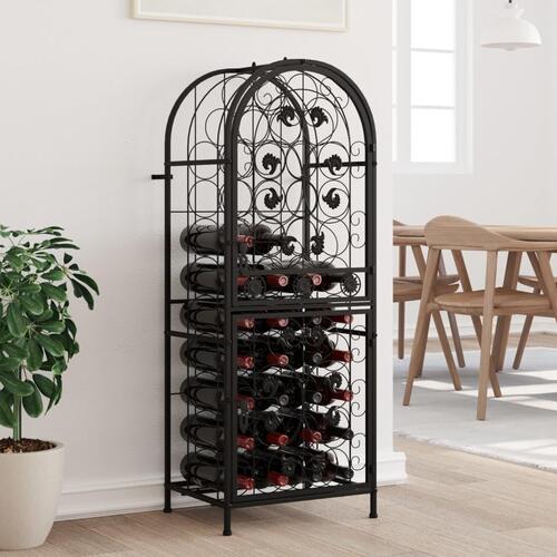Vinreol til 41 flasker 45x36x120 cm smedejern sort