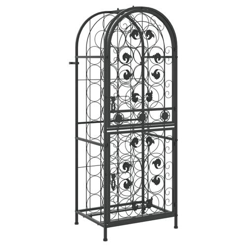Vinreol til 41 flasker 45x36x120 cm smedejern sort