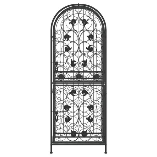 Vinreol til 41 flasker 45x36x120 cm smedejern sort
