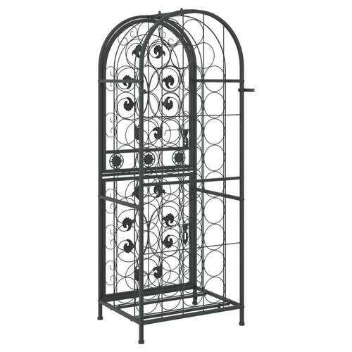 Vinreol til 41 flasker 45x36x120 cm smedejern sort