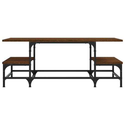 Sofabord 100x50,5x40 cm konstrueret træ brun egetræsfarve