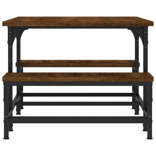 Sofabord 100x50,5x40 cm konstrueret træ brun egetræsfarve