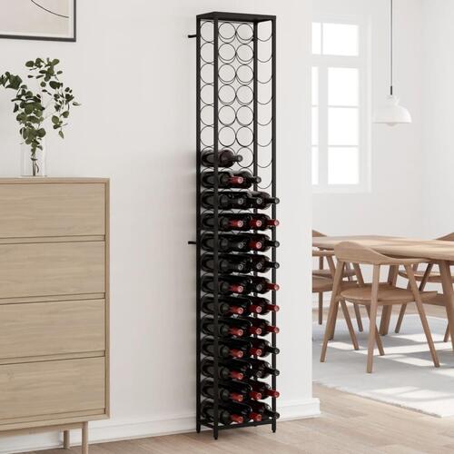 Vinreol til 57 flasker 34x18x200 cm smedejern sort