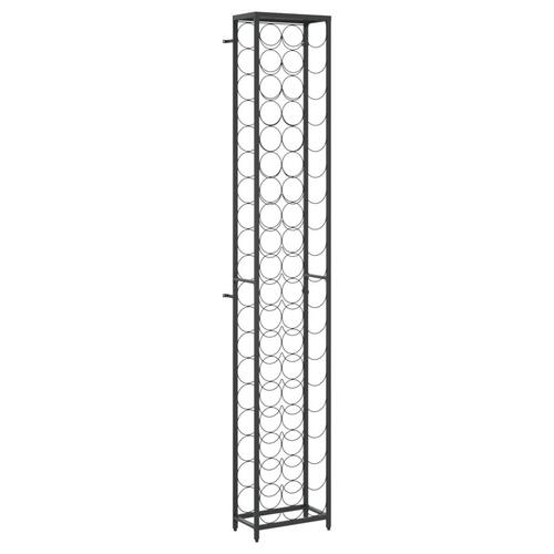 Vinreol til 57 flasker 34x18x200 cm smedejern sort