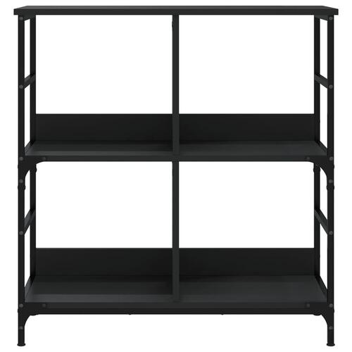 Bogreol 78,5x33x82 cm konstrueret træ sort