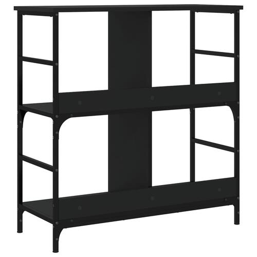 Bogreol 78,5x33x82 cm konstrueret træ sort