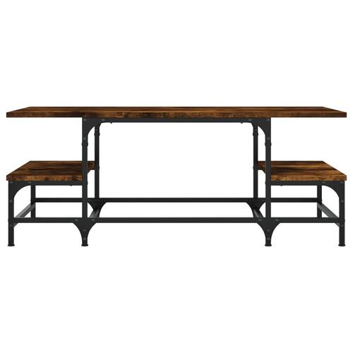 Sofabord 100x50,5x40 cm konstrueret træ røget egetræsfarve