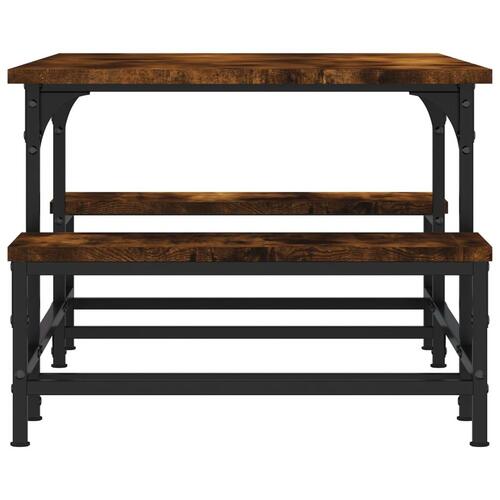 Sofabord 100x50,5x40 cm konstrueret træ røget egetræsfarve