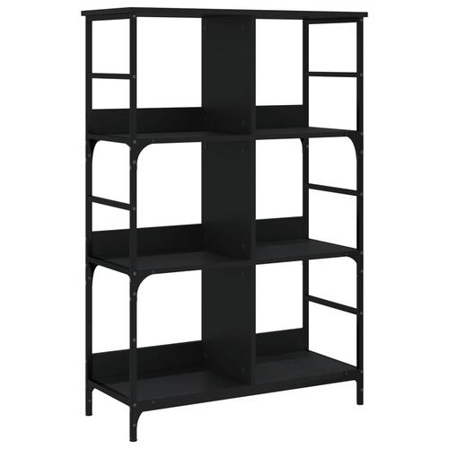 Bogreol 78,5x33x117,5 cm konstrueret træ sort