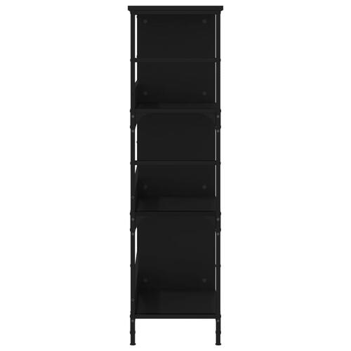 Bogreol 78,5x33x117,5 cm konstrueret træ sort