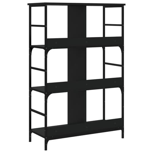 Bogreol 78,5x33x117,5 cm konstrueret træ sort