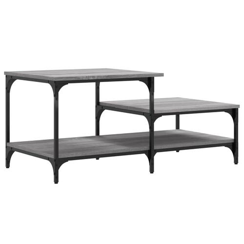 Sofabord 100x50,5x45 cm konstrueret træ grå sonoma-eg