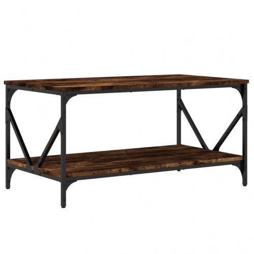 Sofabord 90x50x45 cm konstrueret træ røget egetræsfarve