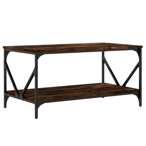 Sofabord 90x50x45 cm konstrueret træ røget egetræsfarve