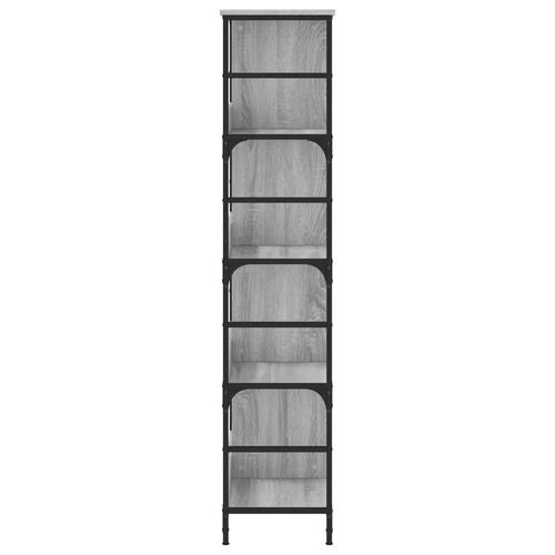 Bogreol 78,5x33x153 cm konstrueret træ grå sonoma-eg