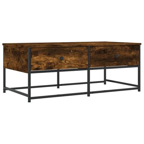 Sofabord 100x51x40 cm konstrueret træ røget egetræsfarve