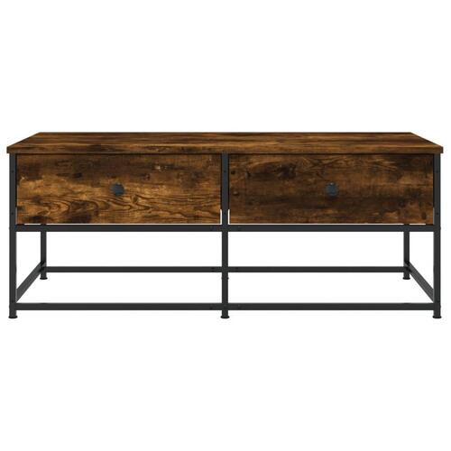 Sofabord 100x51x40 cm konstrueret træ røget egetræsfarve