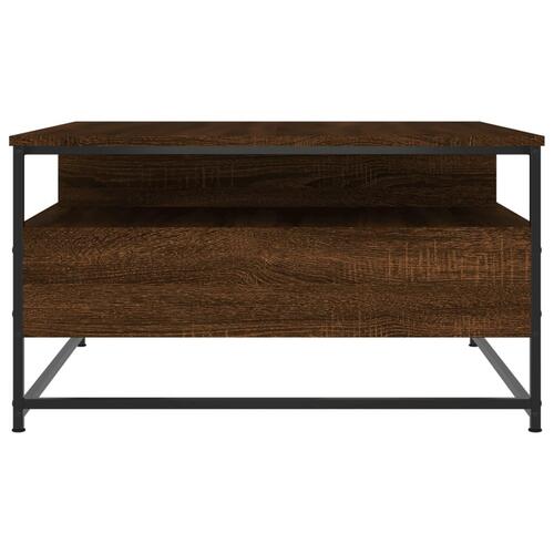 Sofabord 80x80x45 cm konstrueret træ brun egetræsfarve
