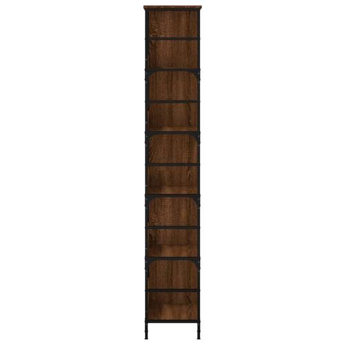 Bogreol 78,5x33x188,5 cm konstrueret træ brun egetræsfarve