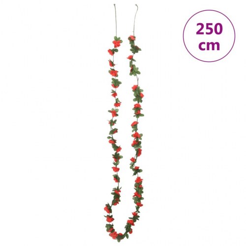 Blomsterguirlander til jul 6 stk. 250 cm forårsrød