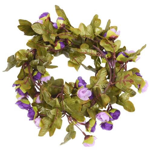 Blomsterguirlander til jul 6 stk. 215 cm lyslilla