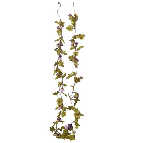 Blomsterguirlander til jul 6 stk. 215 cm lyslilla