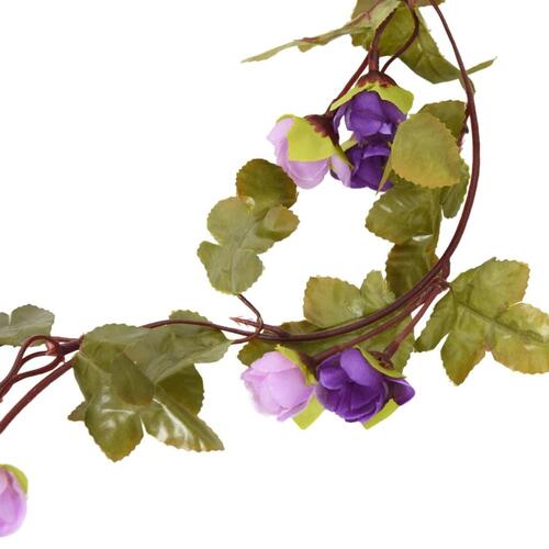 Blomsterguirlander til jul 6 stk. 215 cm lyslilla