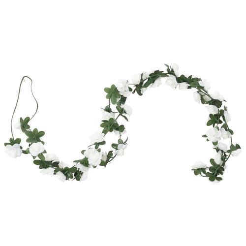 Blomsterguirlander til jul 6 stk. 240 cm hvid