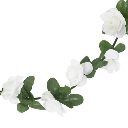 Blomsterguirlander til jul 6 stk. 240 cm hvid