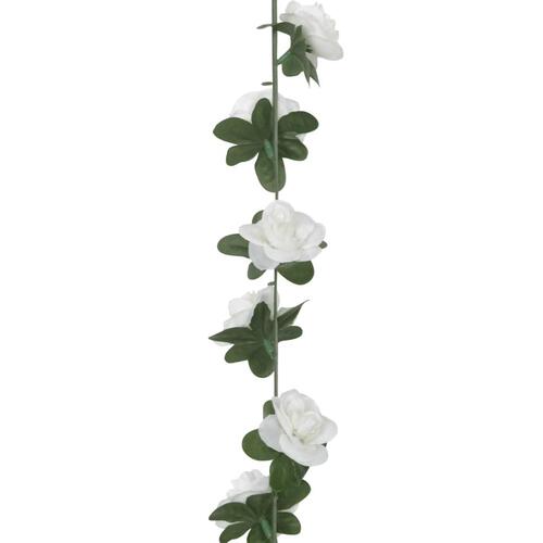 Blomsterguirlander til jul 6 stk. 240 cm hvid