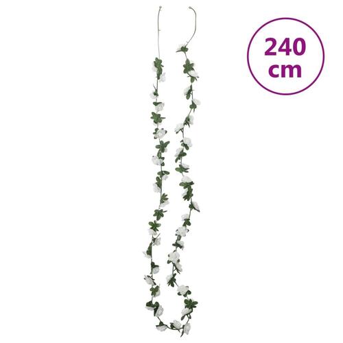 Blomsterguirlander til jul 6 stk. 240 cm hvid