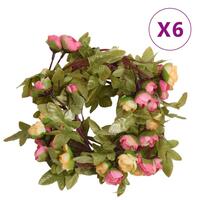 Blomsterguirlander til jul 3 stk. 215 cm lyserød