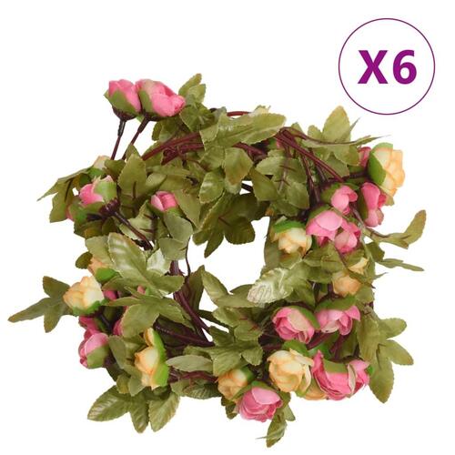 Blomsterguirlander til jul 3 stk. 215 cm lyserød