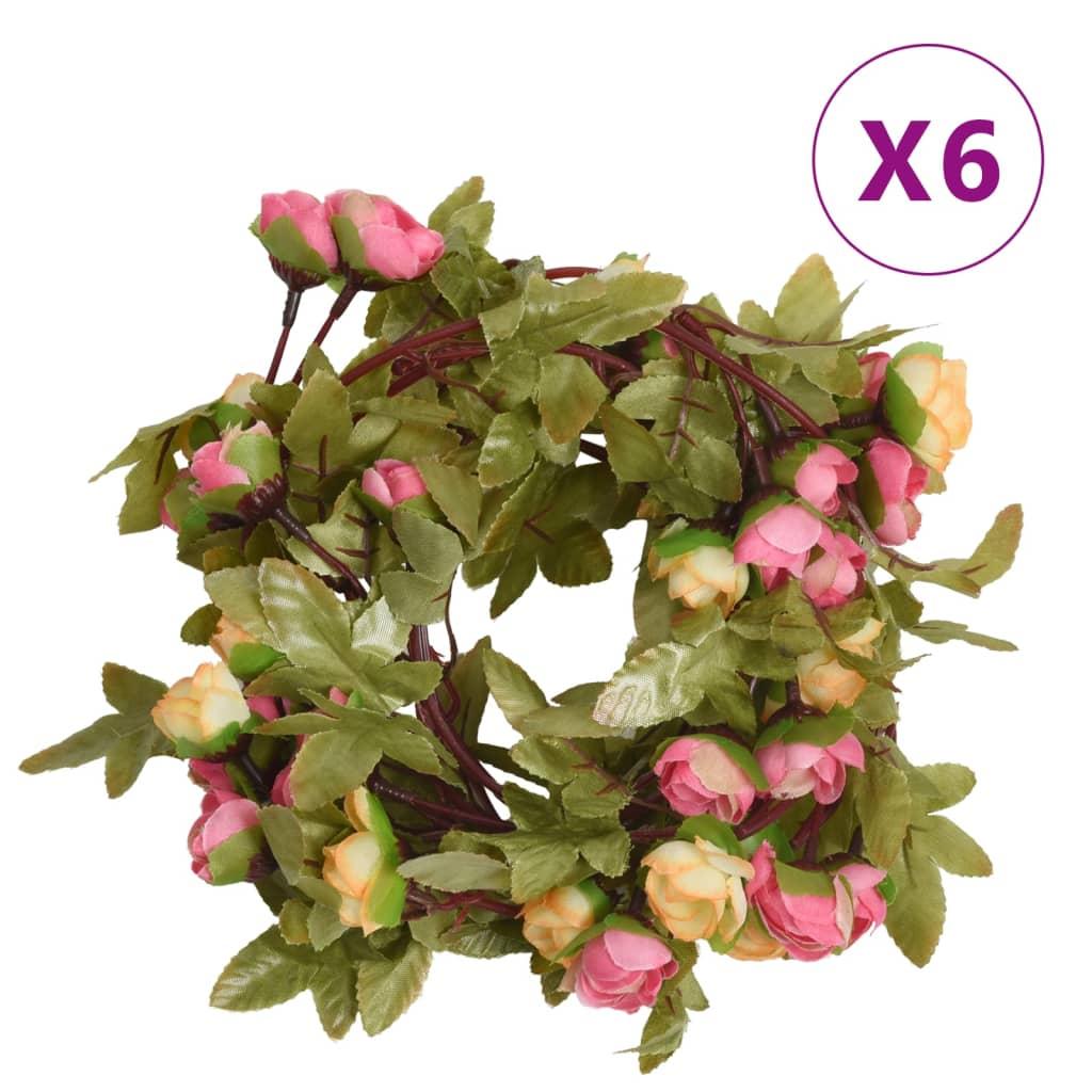 Blomsterguirlander til jul 3 stk. 215 cm lyserød