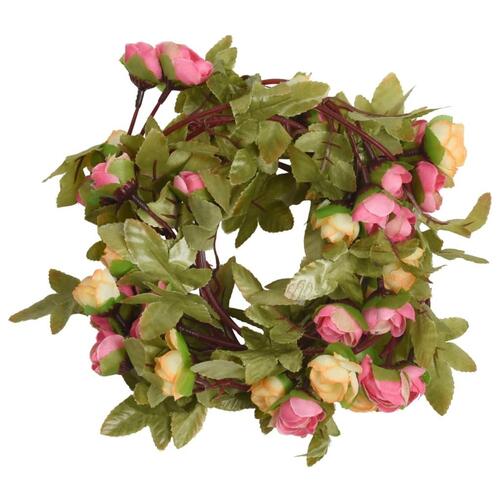 Blomsterguirlander til jul 3 stk. 215 cm lyserød