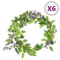 Blomsterguirlander til jul 6 stk. 200 cm lilla