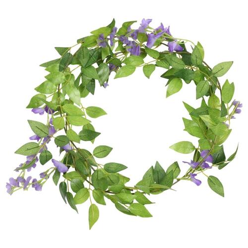 Blomsterguirlander til jul 6 stk. 200 cm lilla