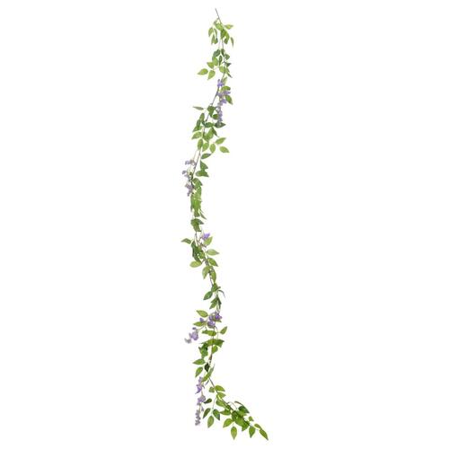 Blomsterguirlander til jul 6 stk. 200 cm lilla