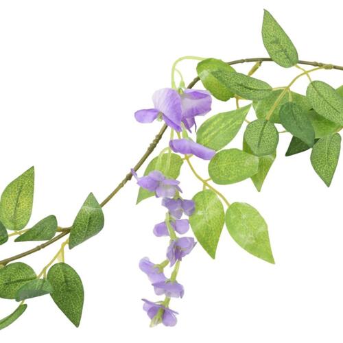 Blomsterguirlander til jul 6 stk. 200 cm lilla