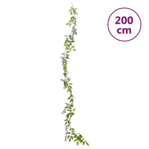 Blomsterguirlander til jul 6 stk. 200 cm lilla