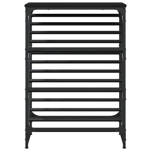 Skostativ 60x30x85 cm konstrueret træ sort