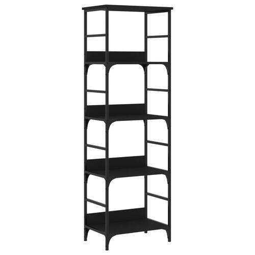 Bogreol 50x33x153 cm konstrueret træ sort