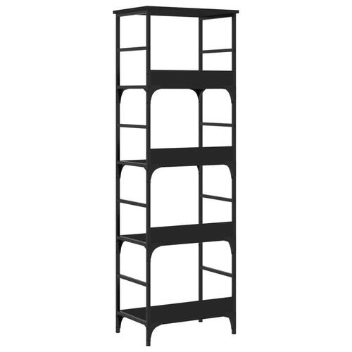 Bogreol 50x33x153 cm konstrueret træ sort