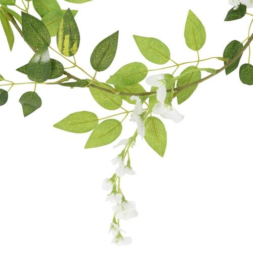 Blomsterguirlander til jul 6 stk. 200 cm hvid