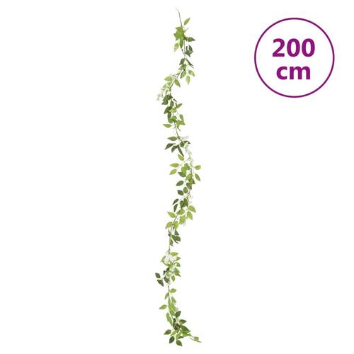 Blomsterguirlander til jul 6 stk. 200 cm hvid