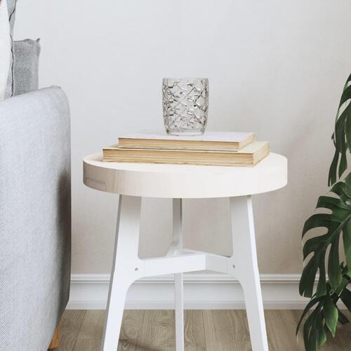 Bordplade Ø30x3 cm rund massivt fyrretræ hvid